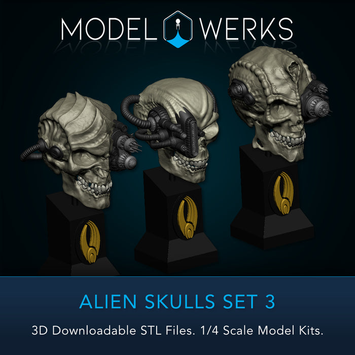 Alien Skulls Set 3 STL Download