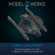 1/1000 1/650 Curry Class Starship — STL File Download