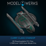1/1000 1/650 Curry Class Starship — STL File Download