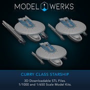 1/1000 1/650 Curry Class Starship — STL File Download