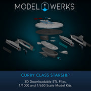 1/1000 1/650 Curry Class Starship — STL File Download