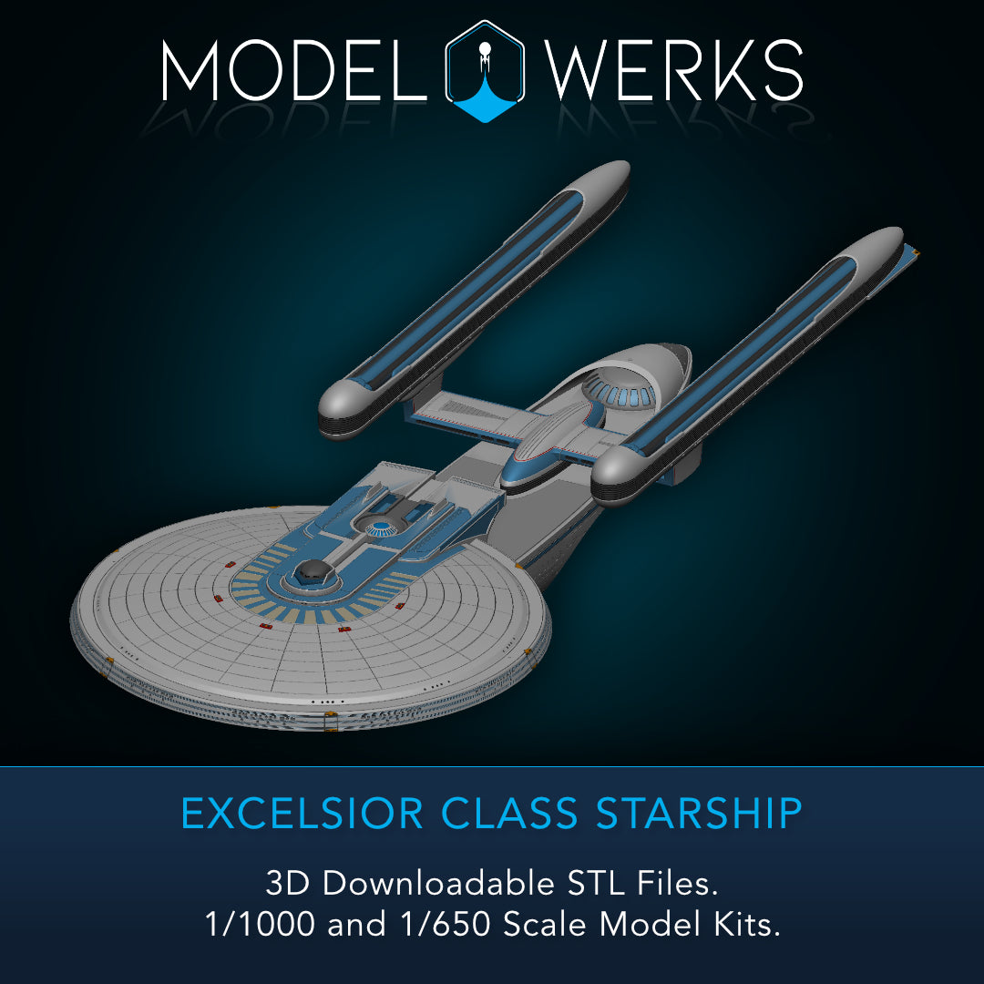 1/1000 1/650 1/350 Excelsior Class Starship — STL File Download