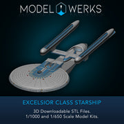 1/1000 1/650 1/350 Excelsior Class Starship — STL File Download