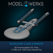1/1000 1/650 1/350 Excelsior Class Starship — STL File Download
