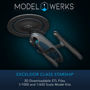 1/1000 1/650 1/350 Excelsior Class Starship — STL File Download
