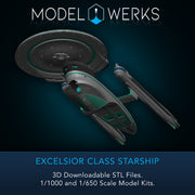 1/1000 1/650 1/350 Excelsior Class Starship — STL File Download