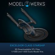 1/1000 1/650 1/350 Excelsior Class Starship — STL File Download