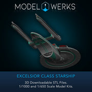1/1000 1/650 1/350 Excelsior Class Starship — STL File Download