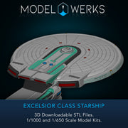 1/1000 1/650 1/350 Excelsior Class Starship — STL File Download