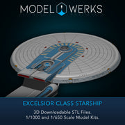 1/1000 1/650 1/350 Excelsior Class Starship — STL File Download