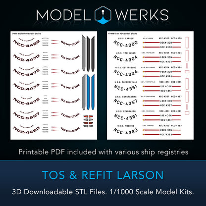 1/1000 TOS and Refit Larson Class STL File Download