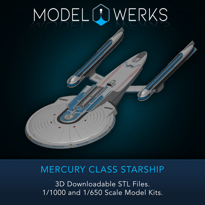 1/1000 1/650 Mercury Class Starship — STL File Download
