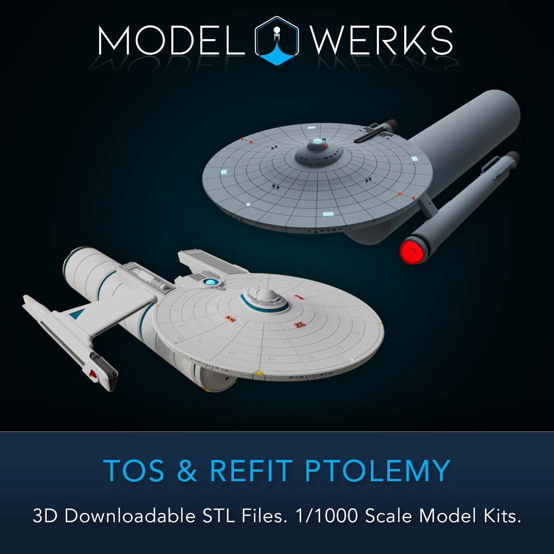 1/1000 TOS and Refit Ptolemy Class STL File Download – modelwerkshop
