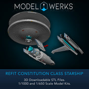 FREE WITH $25 PURCHASE  — Refit Constitution Class 1/1000 & 1/650 Scale  — STL File Download