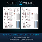 FREE WITH $25 PURCHASE  — Refit Constitution Class 1/1000 & 1/650 Scale  — STL File Download