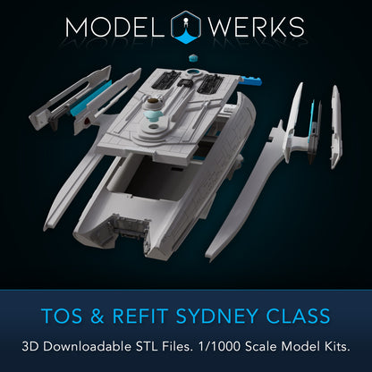 1/1000 TOS and Refit Sydney Class STL File Download