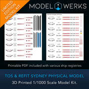 1/000 Sydney Class Physical 3D Printed Kit