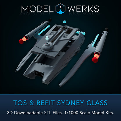 1/1000 TOS and Refit Sydney Class STL File Download