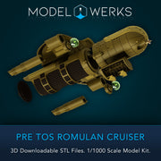 1/1000 PRE TOS Romulan Cruiser Kit STL File Download