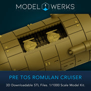 1/1000 PRE TOS Romulan Cruiser Kit STL File Download