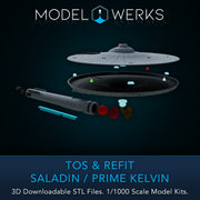 1/1000 TOS and Refit Saladin / Prime Kelvin Class STL File Download