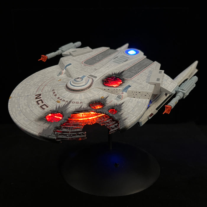 1K Scale USS Saratoga with battle damage