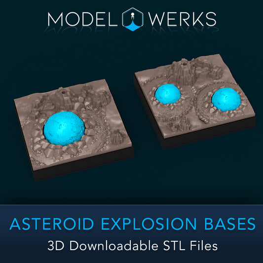 1/72 Scale Asteroid Explosion Bases STL File Download