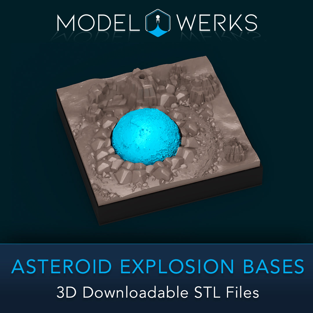 1/72 Scale Asteroid Explosion Bases STL File Download