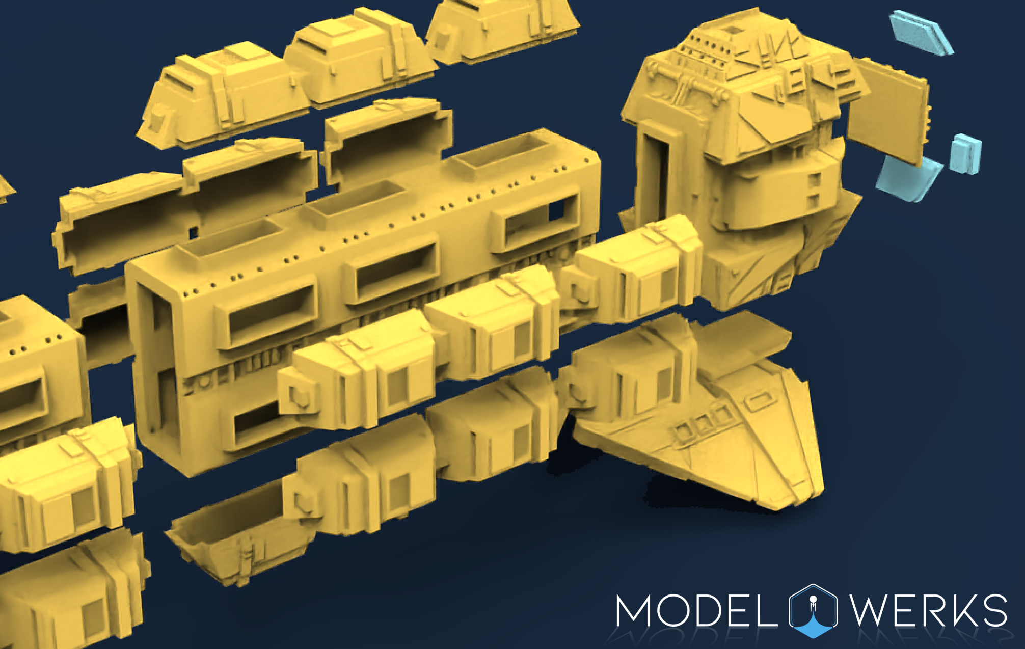 1:1000 24th Century Alien Freighter STL File Download