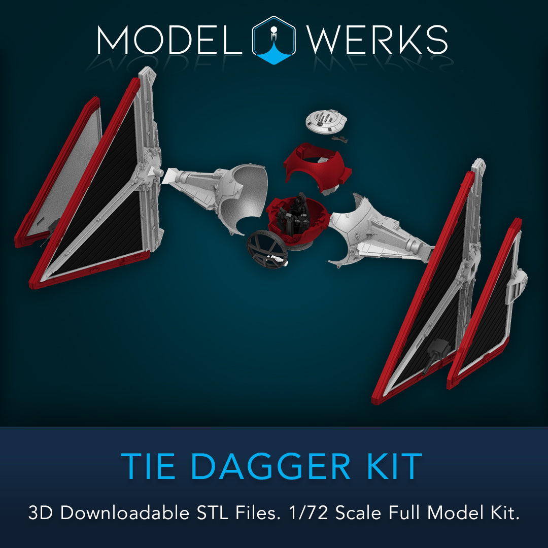 1/72 Scale Tie Dagger Full Kit STL File Download