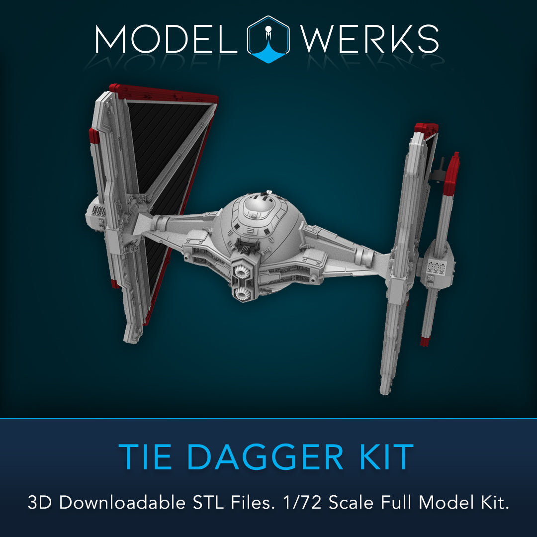 1/72 Scale Tie Dagger Full Kit STL File Download