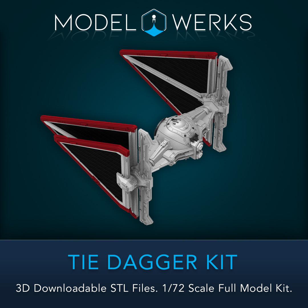 1/72 Scale Tie Dagger Full Kit STL File Download