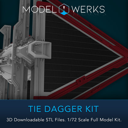 1/72 Scale Tie Dagger Full Kit STL File Download