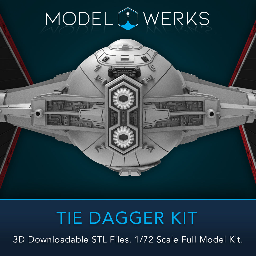 1/72 Scale Tie Dagger Full Kit STL File Download