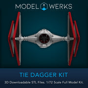 1/72 Scale Tie Dagger Full Kit STL File Download