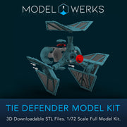 1/72 Scale Tie Defender Full Kit STL File Download