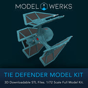 1/72 Scale Tie Defender Full Kit STL File Download