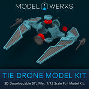 1/72 Scale Tie Drone Full Kit STL File Download