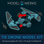 1/72 Scale Tie Drone Full Kit STL File Download