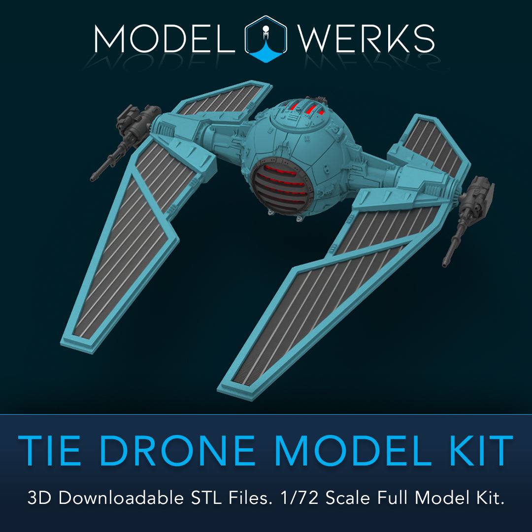 1/72 Scale Tie Drone Full Kit STL File Download
