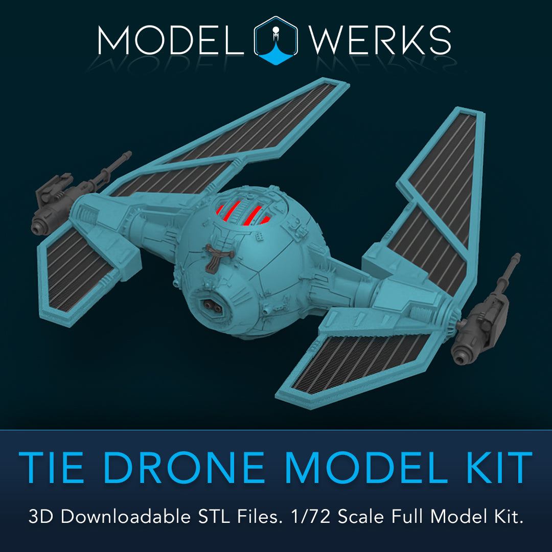 1/72 Scale Tie Drone Full Kit STL File Download