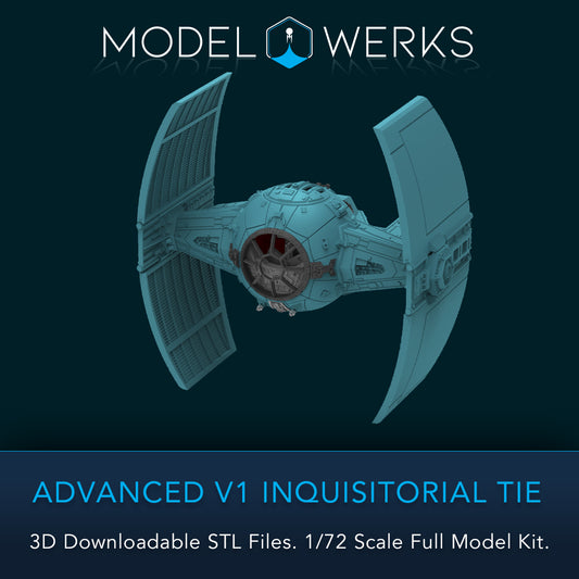 1/72 Scale Advanced V1 Inquisitorial Tie Full Kit STL File Download