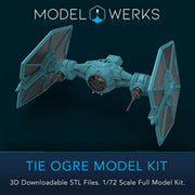 1/72 Scale Tie Ogre Full kit STL File Download