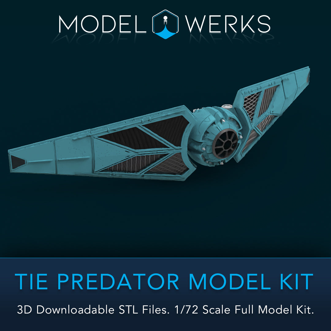 1/72 Scale Tie Predator Full Kit STL File Download