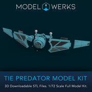 1/72 Scale Tie Predator Full Kit STL File Download
