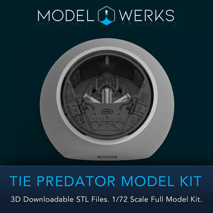 1/72 Scale Tie Predator Full Kit STL File Download