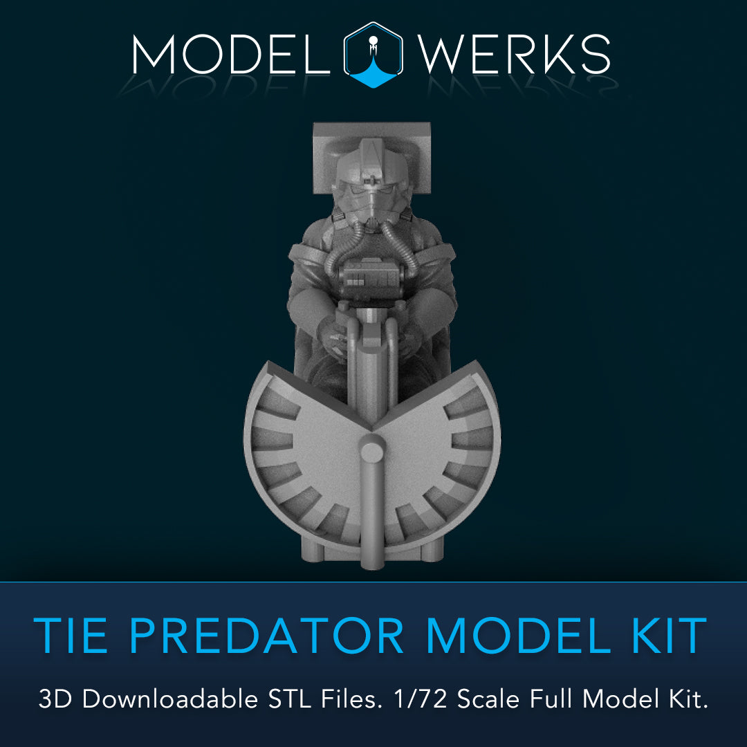 1/72 Scale Tie Predator Full Kit STL File Download