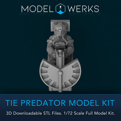 1/72 Scale Tie Predator Full Kit STL File Download