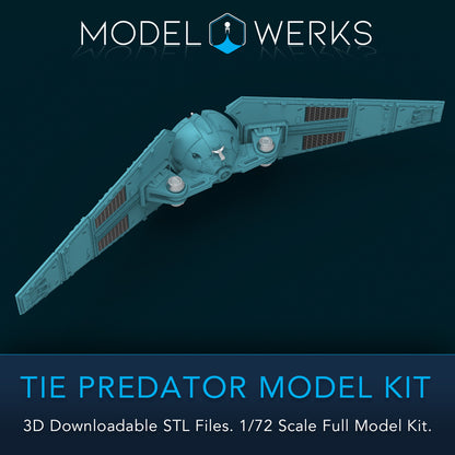 1/72 Scale Tie Predator Full Kit STL File Download