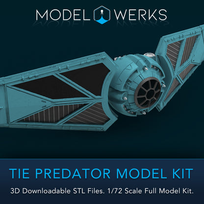 1/72 Scale Tie Predator Full Kit STL File Download